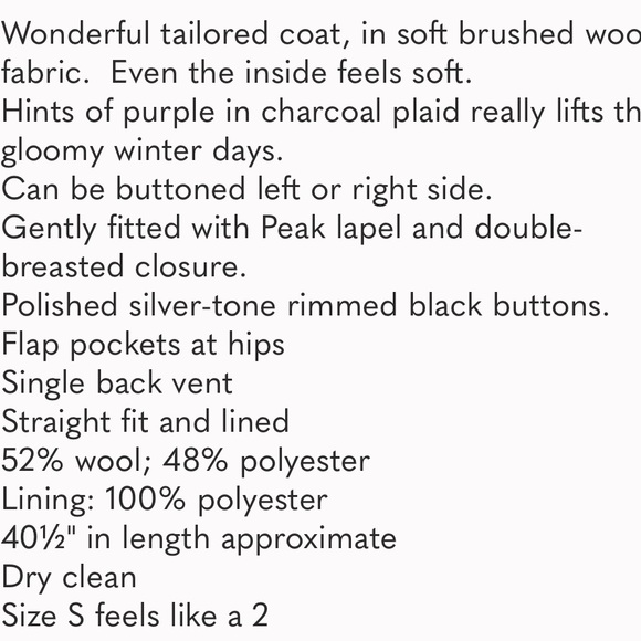 Club Monaco Jenna Coat Charcoal Size S - Picture 4 of 6